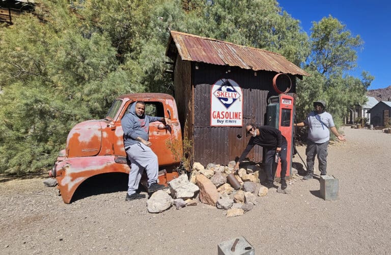 Discover Nevada’s ghost towns near Las Vegas—pose by vintage trucks, Skelly signs & desert sheds on your ATV or RZR tour adventure!.