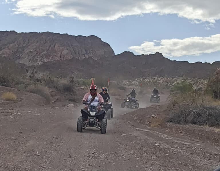 Experience an exhilarating ATV tour near Las Vegas, Nevada, riding dusty trails by the Colorado River and historic Ghost Towns!.