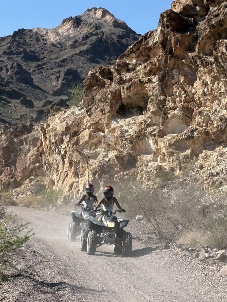 Experience thrilling ATV tours near Las Vegas through rugged Nevada cliffs and desert trails with stunning Colorado River views.