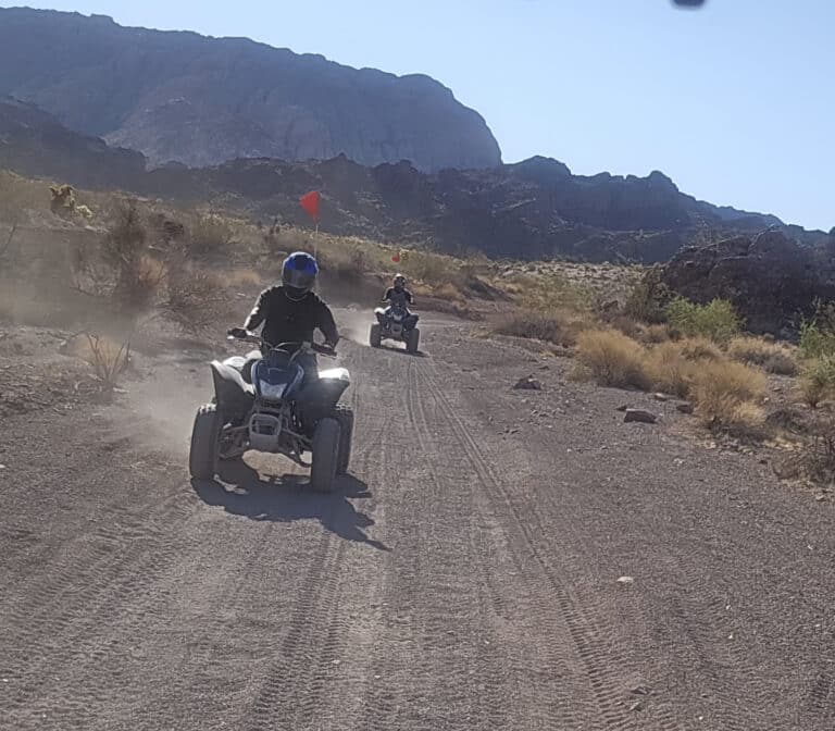Experience thrilling ATV tours near Las Vegas, Nevada—ride dusty desert trails with scenic mountain views and explore Ghost Towns!.