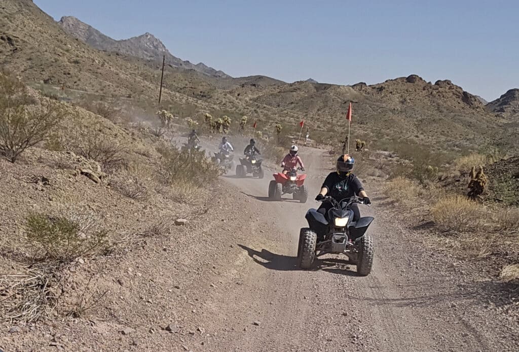 Experience thrilling ATV tours near Las Vegas, Nevada, riding dusty desert trails by the Colorado River and rocky ghost towns.