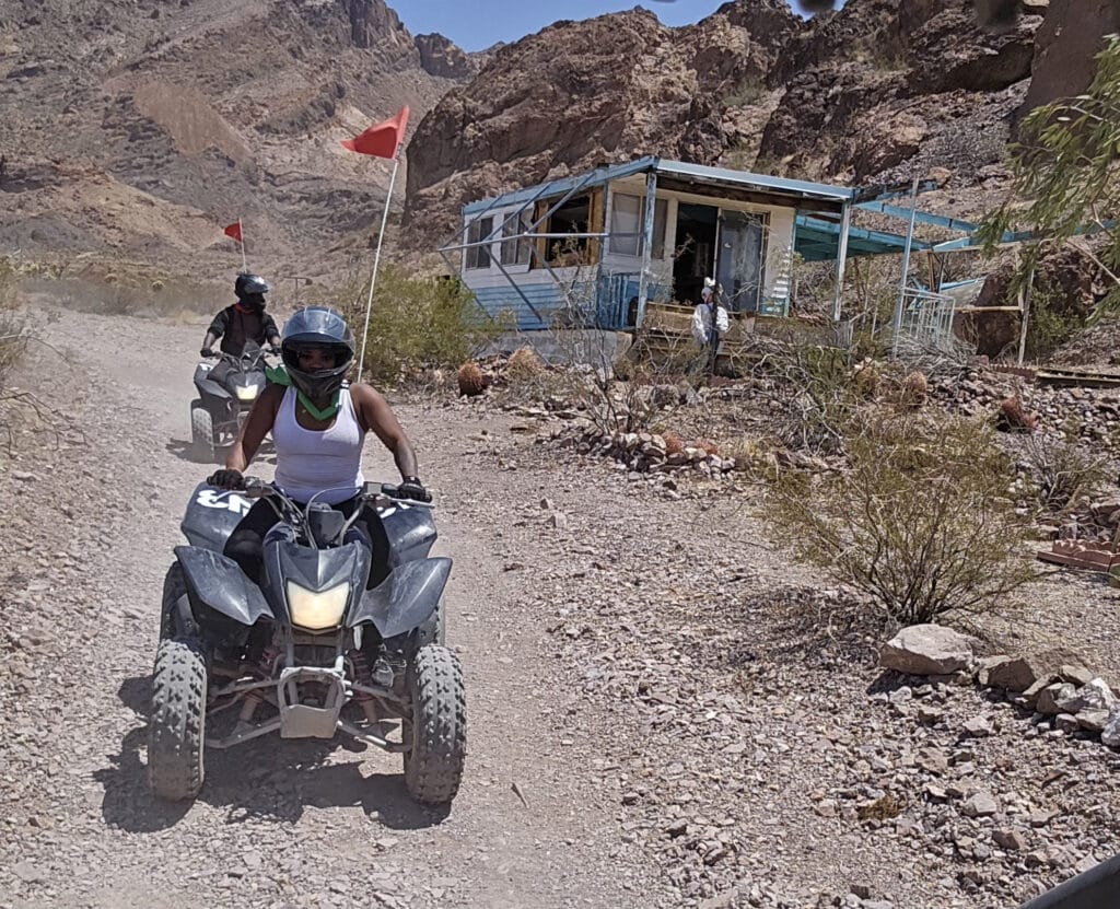 Explore Nevada’s rocky trails near Las Vegas on an ATV tour, riding past ghost towns and mountains by the Colorado River.