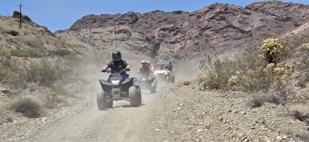 Experience thrilling Las Vegas ATV tours on dusty desert trails near the Colorado River and Nevada’s scenic mountain landscapes.