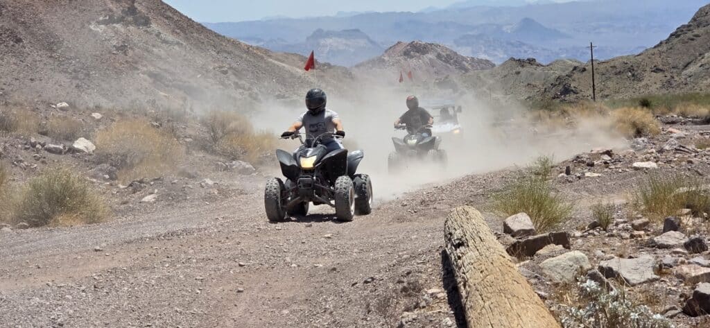 Experience thrilling ATV tours near Las Vegas and the Colorado River—ride dusty desert trails with Nevada mountains as your backdrop!.