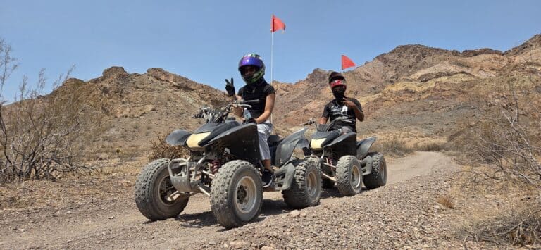 Explore Nevada’s desert near Las Vegas on an ATV tour—ride rocky trails, spot red flags, and enjoy Colorado River views!.