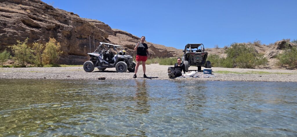 Polaris RZRs at the Colorado River stop
